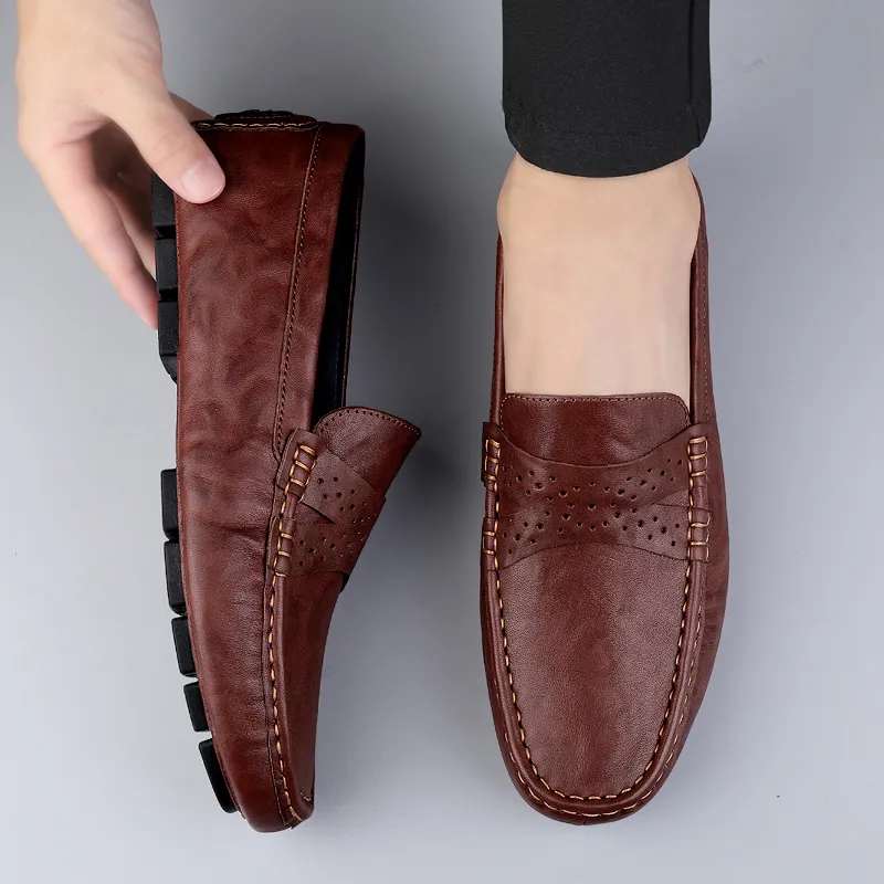 BAGE Gommino Loafers Unisex Brown-7