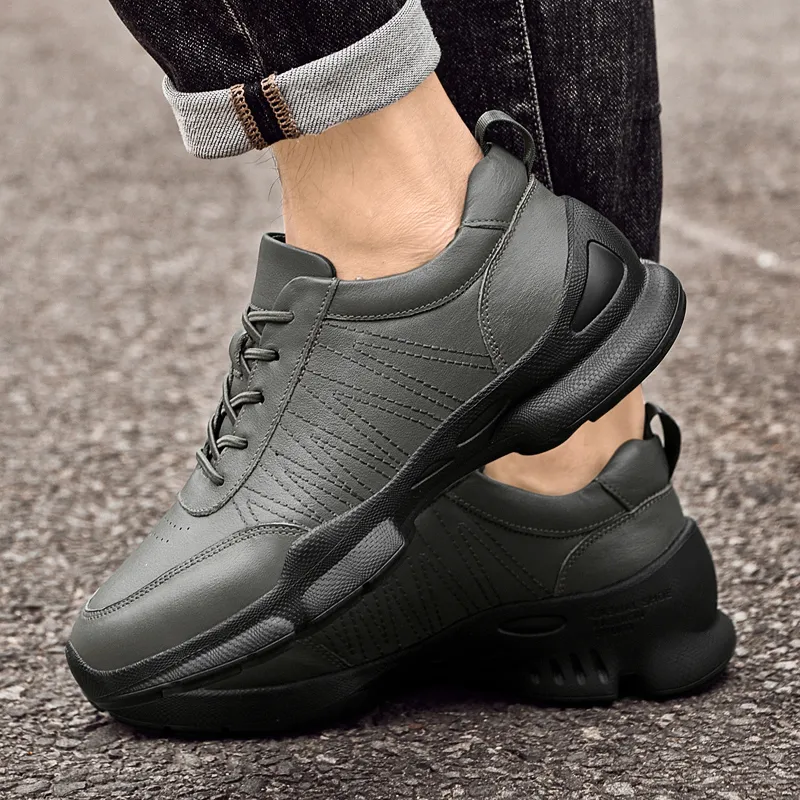 BAGE Abrasion Resistant Height Increasing Low Top Casual Shoes Unisex-12