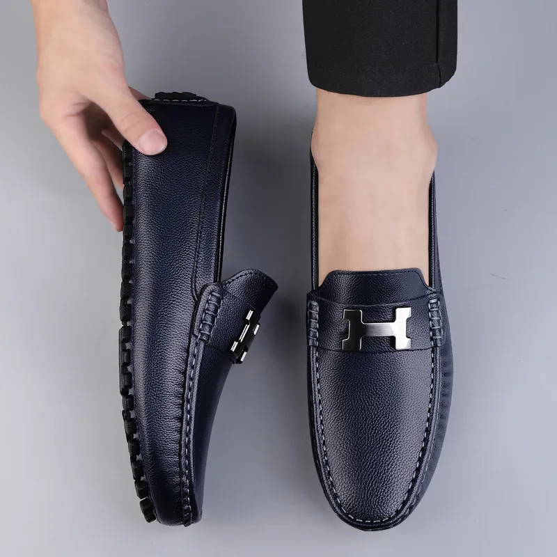 BAGE Gommino Loafers Men Black-7