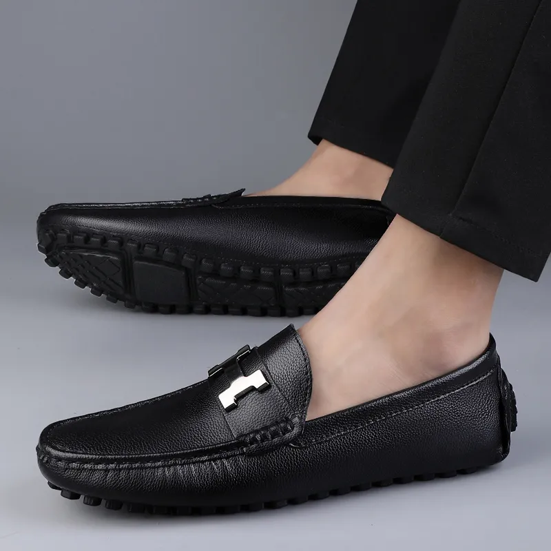BAGE Gommino Loafers Men Black-16