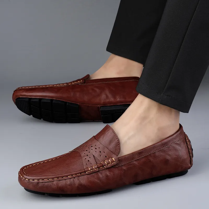 BAGE Gommino Loafers Unisex Brown-10