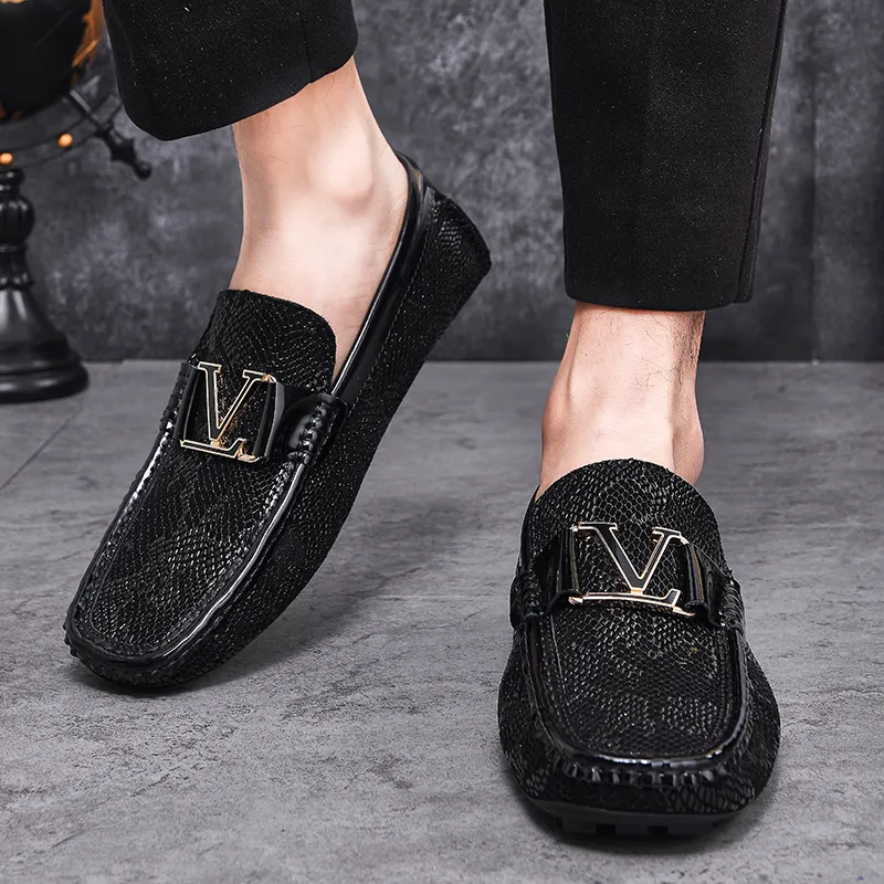 BAGE Gommino Loafers Men Black-7