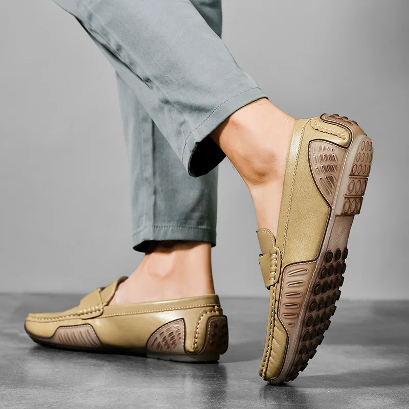 BAGE Gommino Loafers Men Green-21
