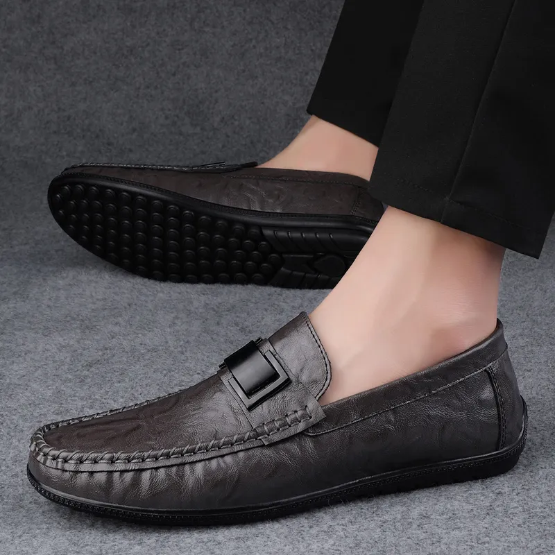 BAGE Gommino Loafers Unisex Gray-10