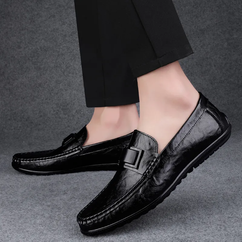 BAGE Gommino Loafers Unisex Gray-5