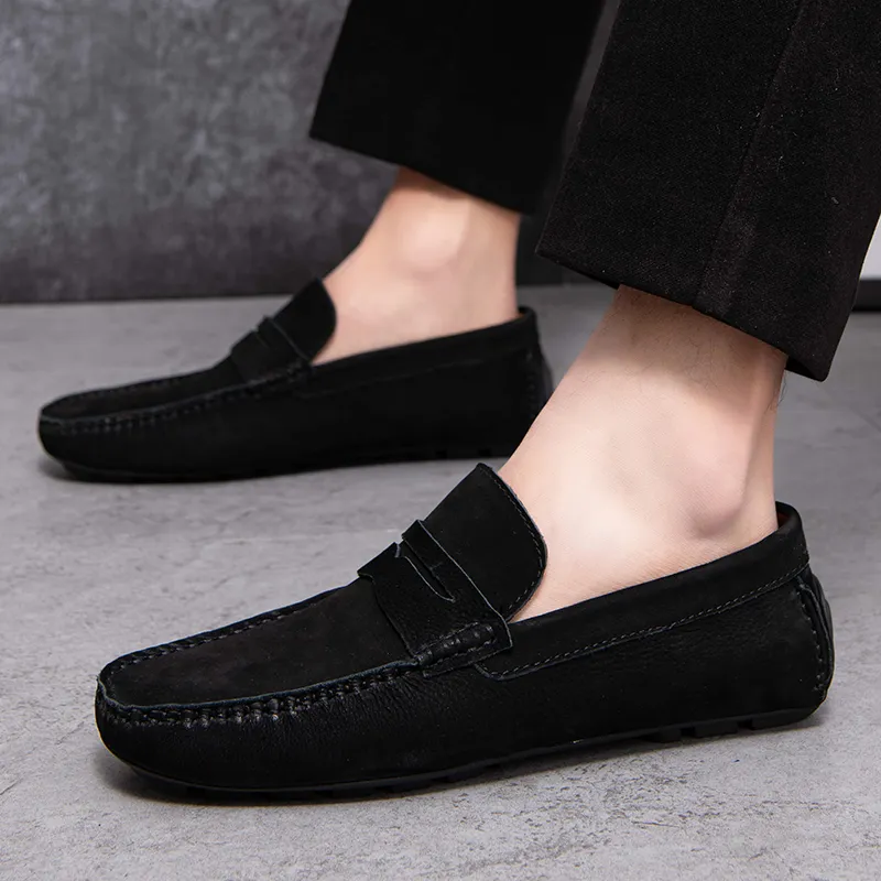 BAGE Gommino Loafers Men Black-8
