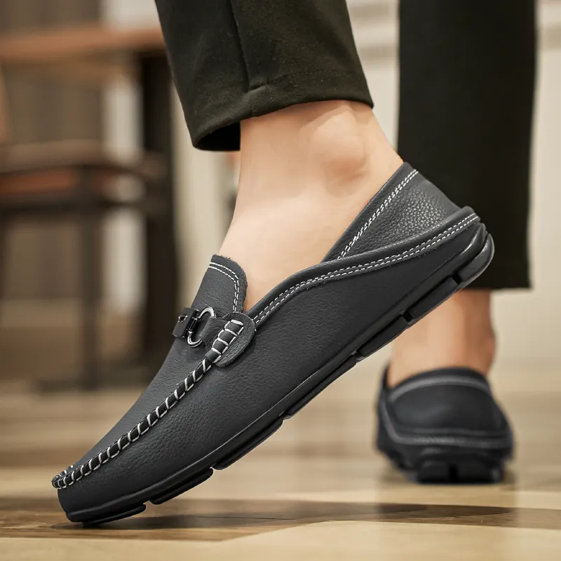 BAGE Gommino Loafers Unisex Black-2