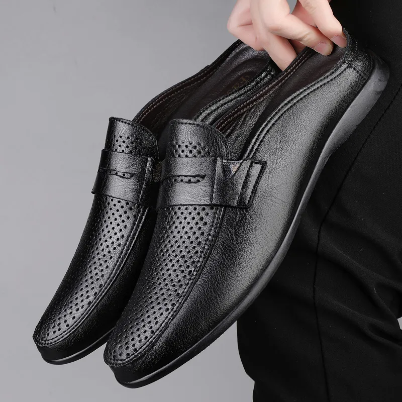 BAGE Rubber Sole Abrasion Resistant Slip Resistant Closed Toe Slippers Unisex Black-1