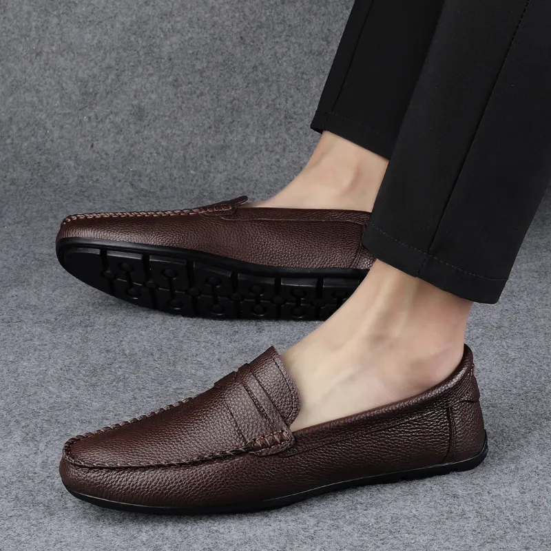 BAGE Gommino Loafers Unisex Brown-16