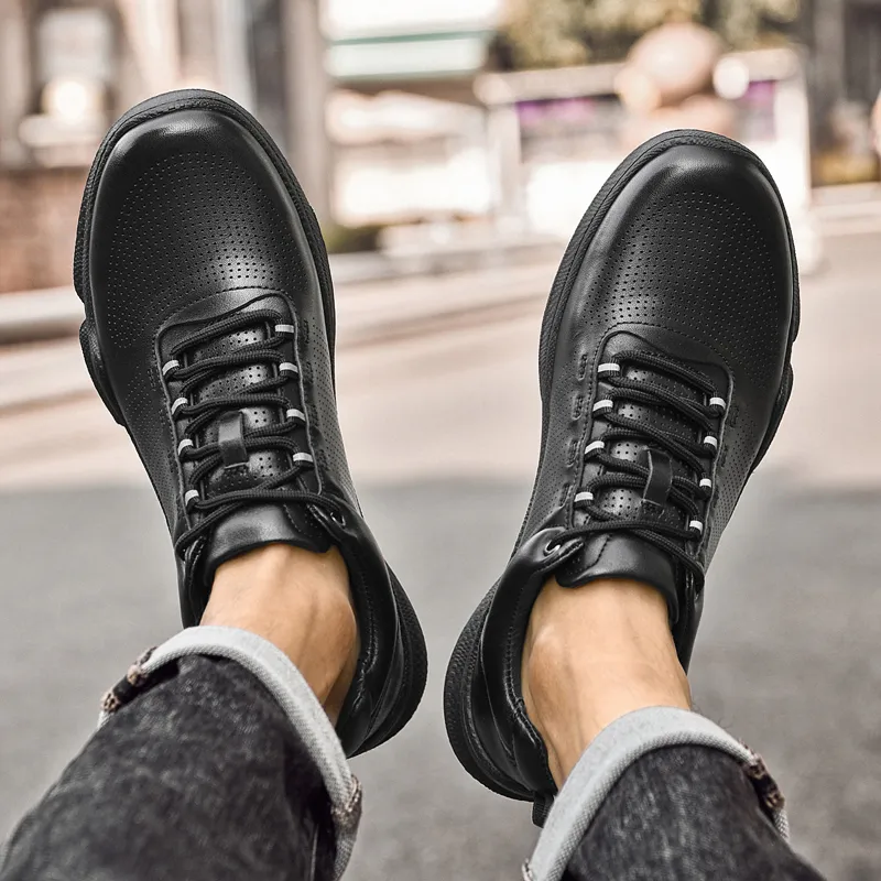 BAGE Breathable And Wear resistant Low Top Casual Shoes Unisex Black-3