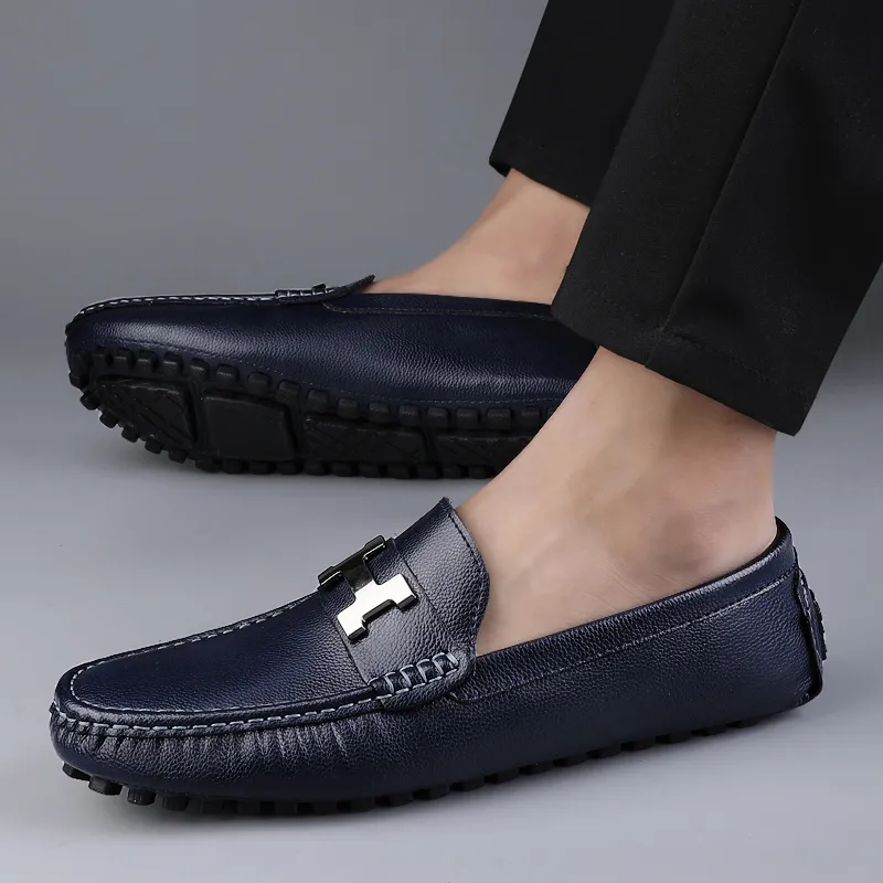 BAGE Gommino Loafers Men Black-10