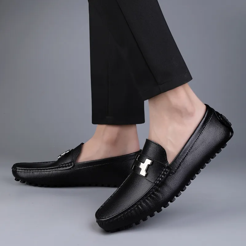BAGE Gommino Loafers Men Black-17