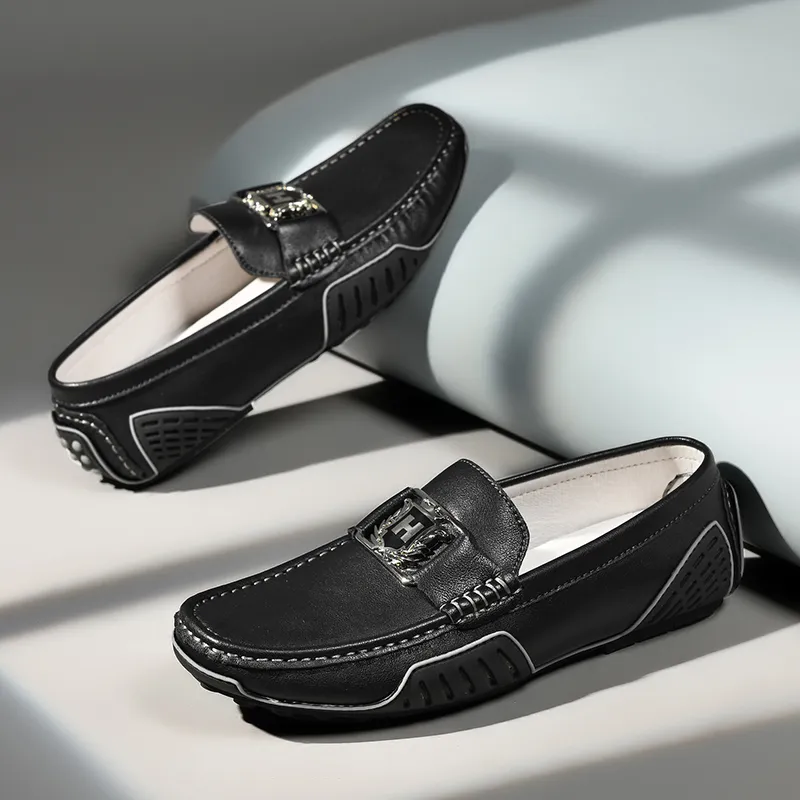 BAGE Gommino Loafers Men Green-24