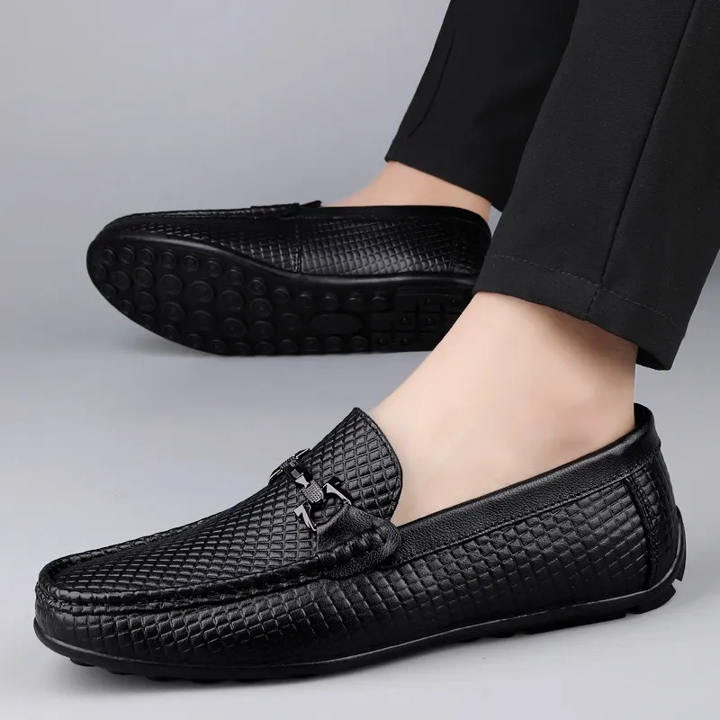 BAGE Gommino Loafers Men Black-9