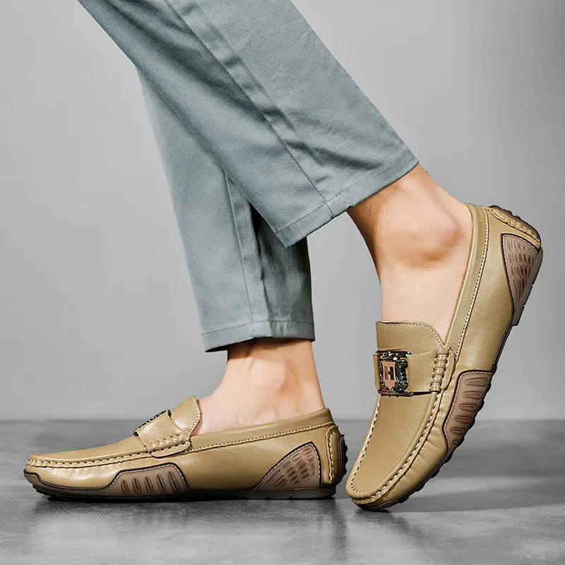 BAGE Gommino Loafers Men Green-20