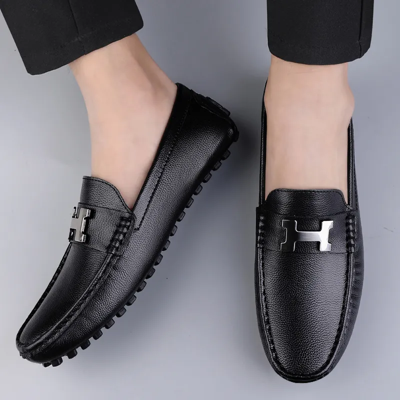 BAGE Gommino Loafers Men Black-14