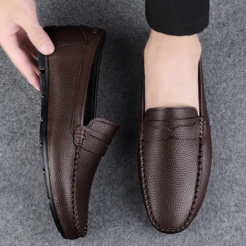 BAGE Gommino Loafers Unisex Brown-17