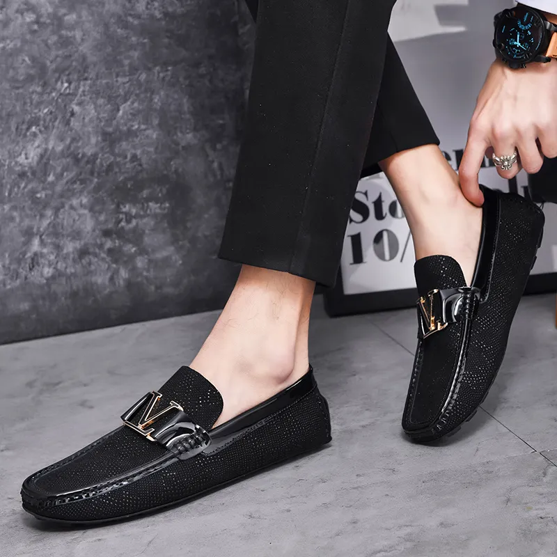 BAGE Gommino Loafers Men Black-11