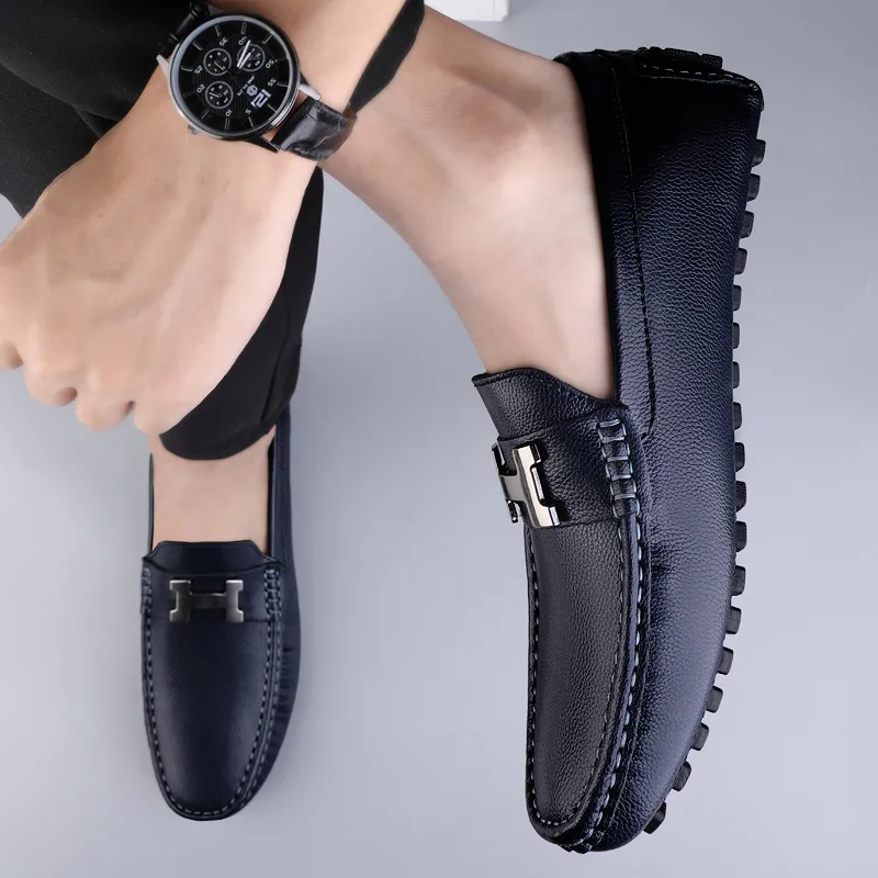 BAGE Gommino Loafers Men Black-9