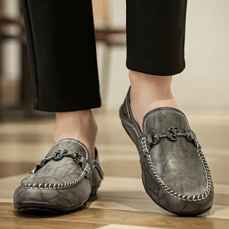 BAGE Gommino Loafers Unisex Brown-3