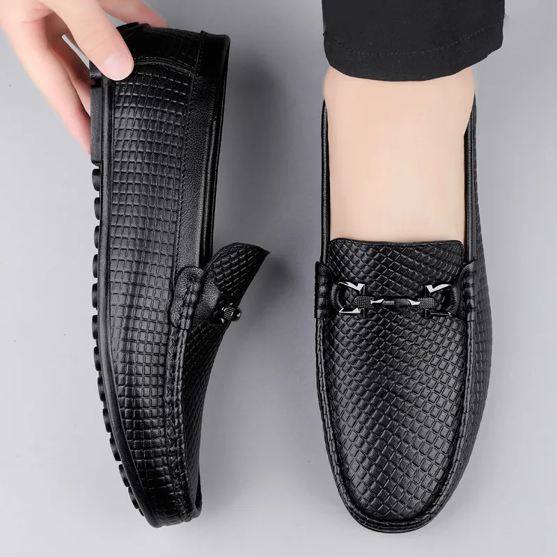 BAGE Gommino Loafers Men Black-7
