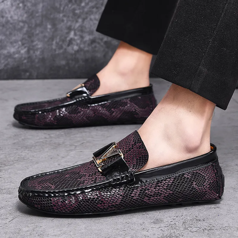 BAGE Gommino Loafers Men Black-2