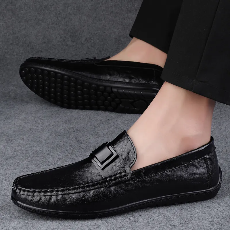 BAGE Gommino Loafers Unisex Gray-4