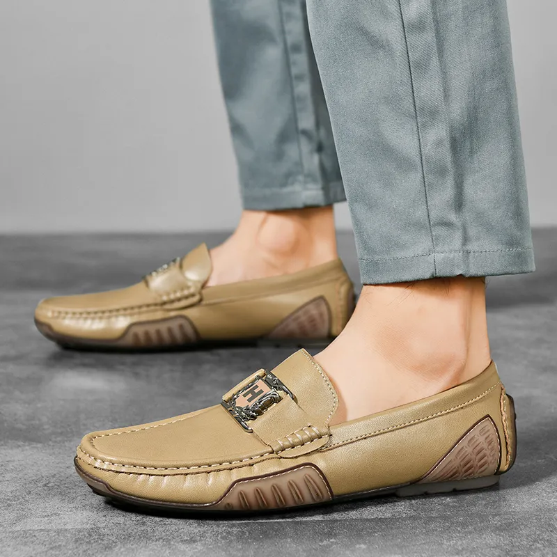 BAGE Gommino Loafers Men Green-19