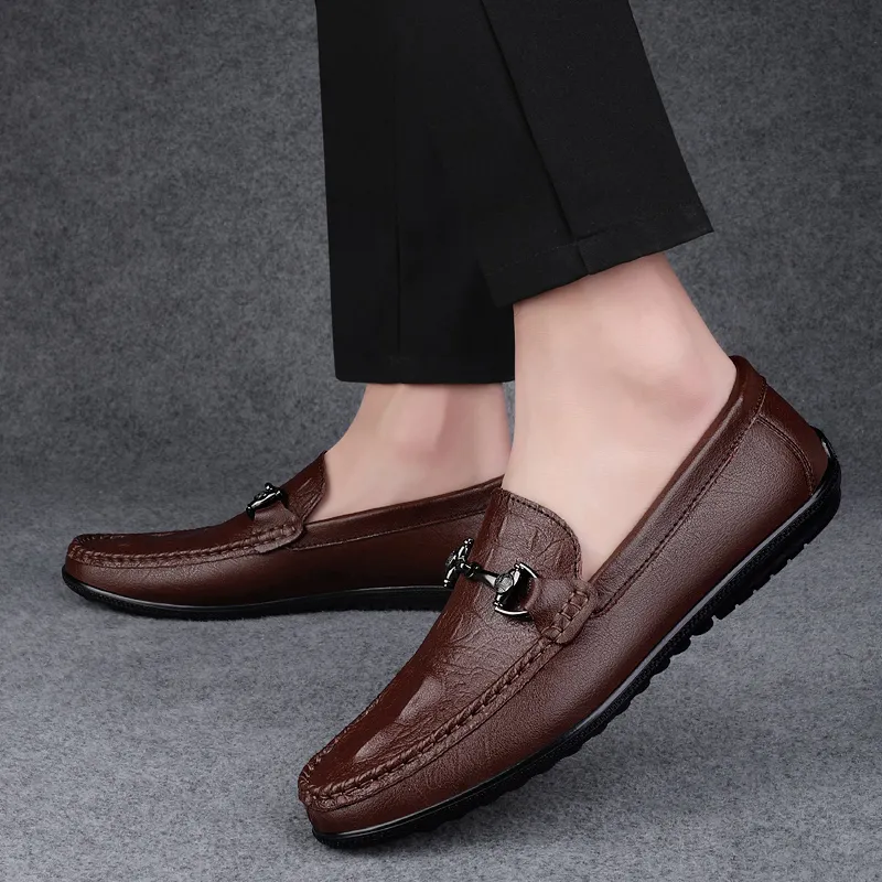 BAGE Gommino Loafers Unisex Brown-9