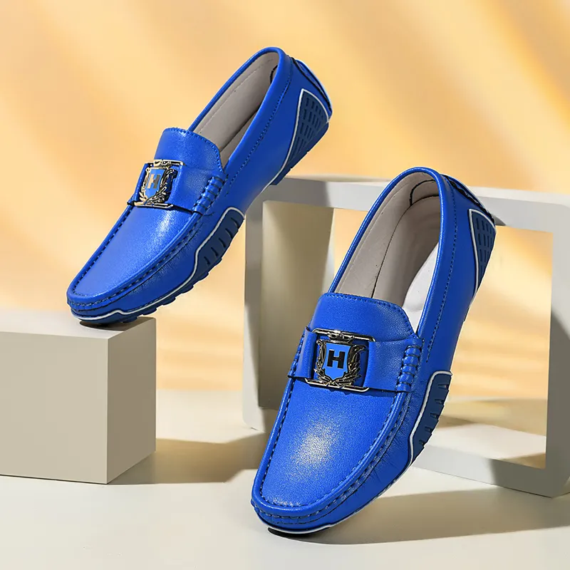 BAGE Gommino Loafers Men Green-9