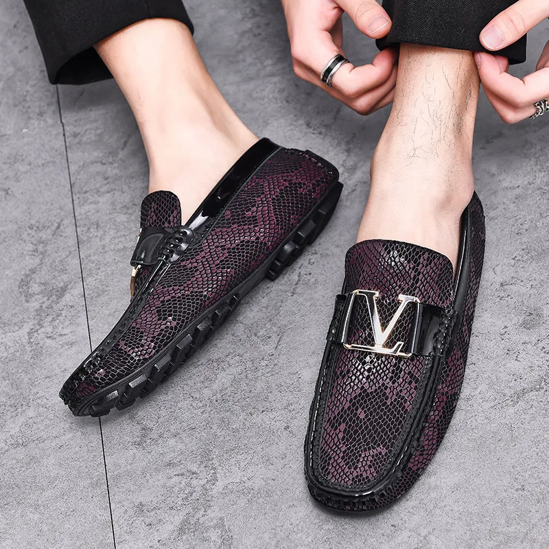 BAGE Gommino Loafers Men Black-5