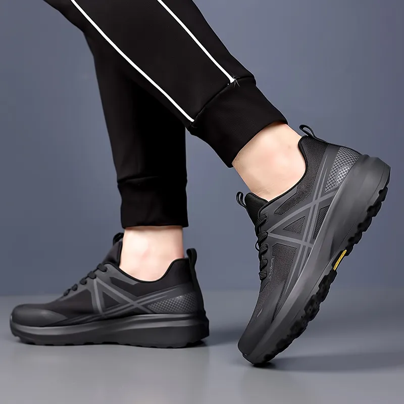 BAGE Abrasion Resistant Height Increasing Slip Resistant Low Top Casual Shoes Men's-3