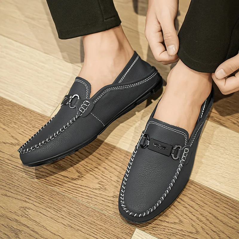 BAGE Gommino Loafers Unisex Black-5