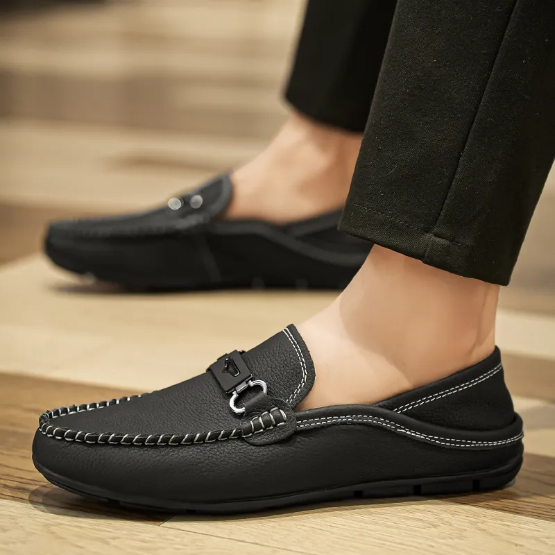 BAGE Gommino Loafers Unisex Black-12