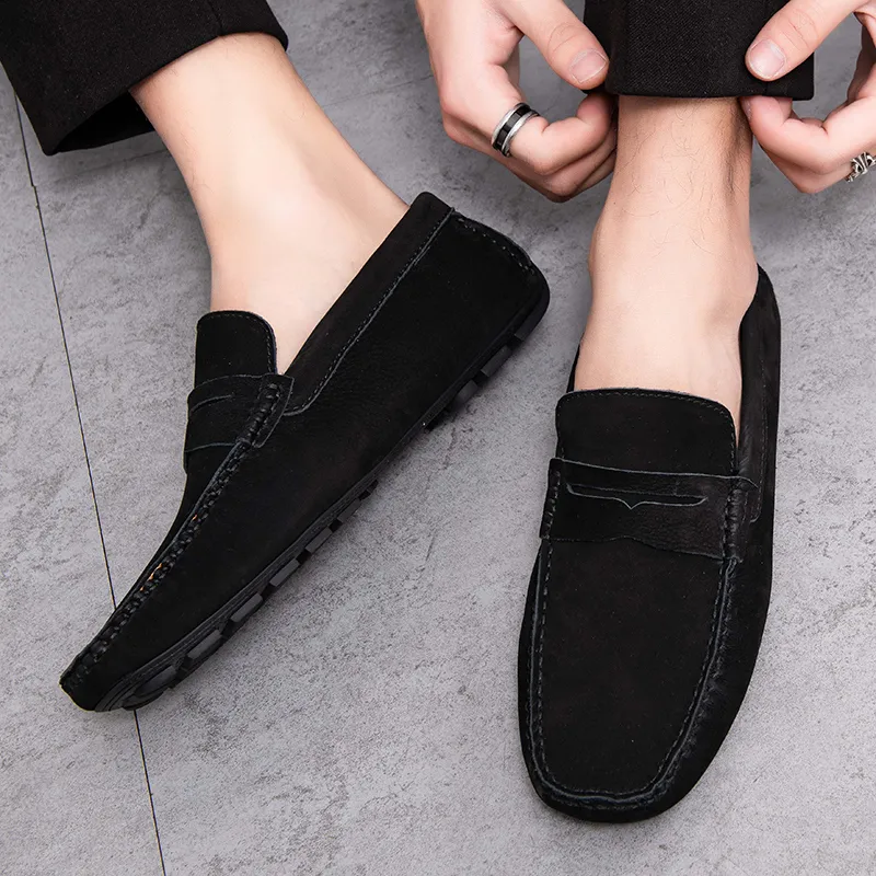 BAGE Gommino Loafers Men Black-12