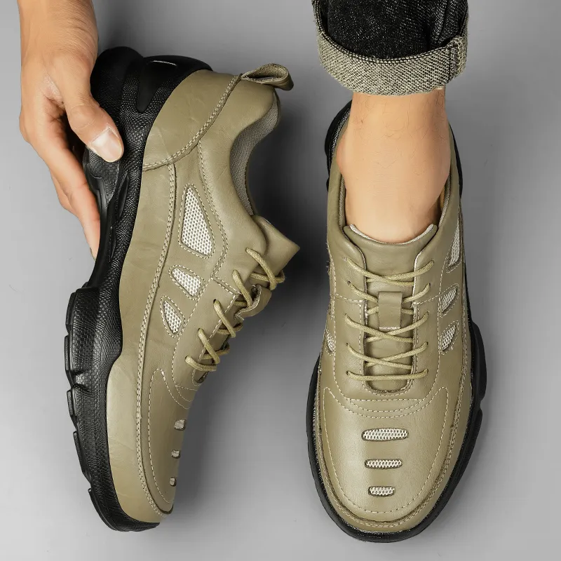 BAGE Lightweight Height Increasing Slip Resistant Low Top Casual Shoes Unisex-1