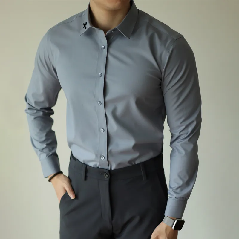 WALLPAINTER Shirts Men Gray Blue-5