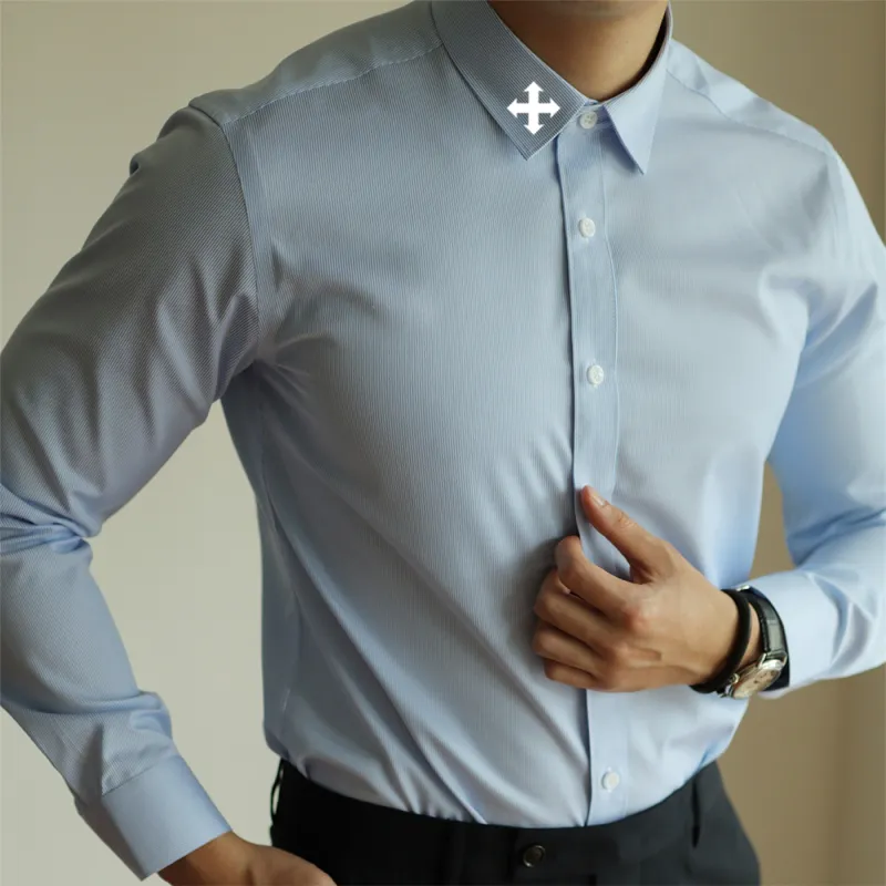 WALLPAINTER Shirts Men Blue Fine Plaid-3