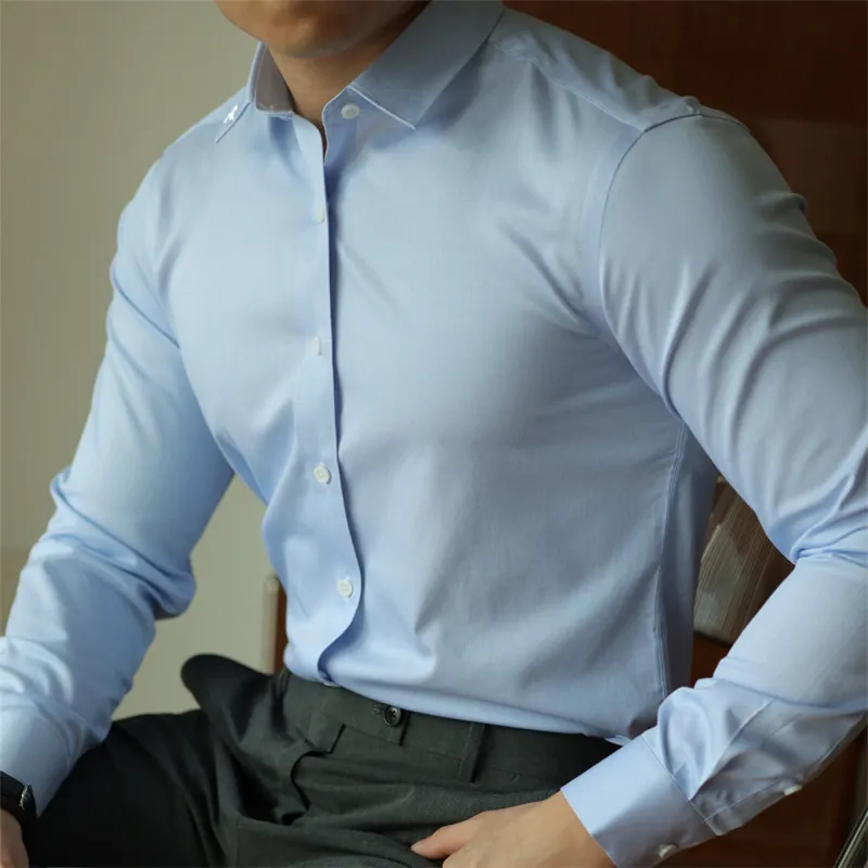 WALLPAINTER Shirts Men Blue Beige Checkered-6