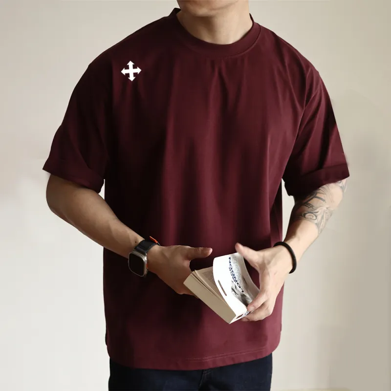 WALLPAINTER T Shirts Men Burgundy-4