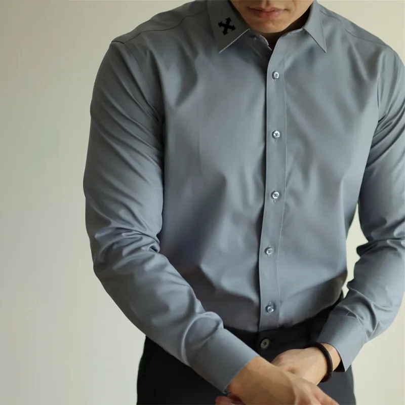 WALLPAINTER Shirts Men Gray Blue-4