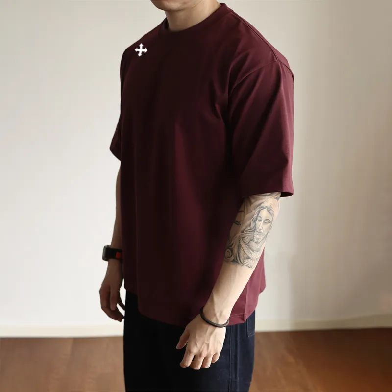 WALLPAINTER T Shirts Men Burgundy-5