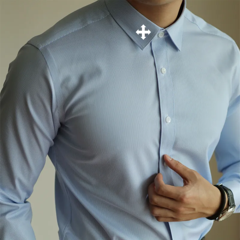 WALLPAINTER Shirts Men Blue Fine Plaid-4