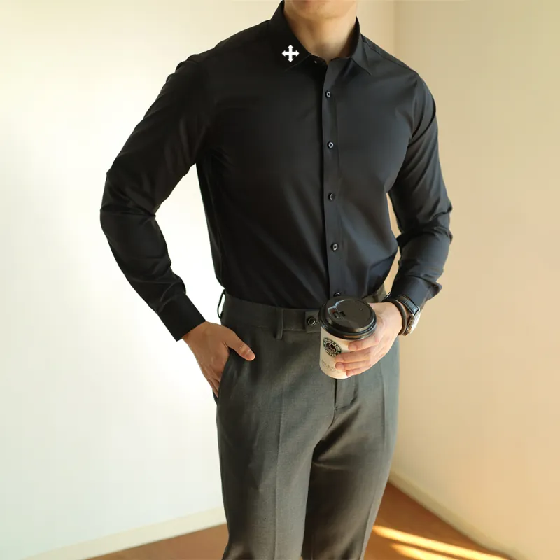 WALLPAINTER Shirts Men Black-6