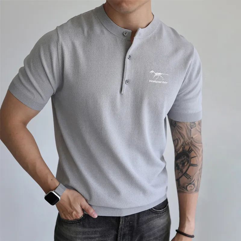 WALLPAINTER T Shirts Men Gray White-5