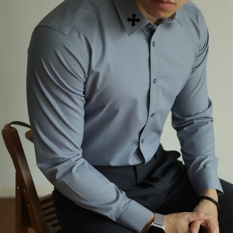 WALLPAINTER Shirts Men Gray Blue-6