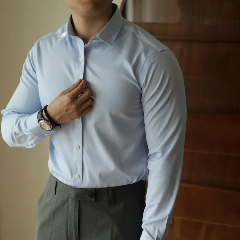 WALLPAINTER Shirts Men Blue Beige Checkered-5