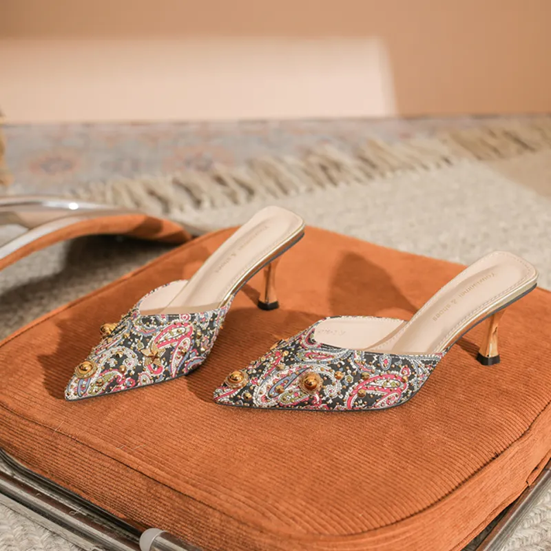 MADALLO Odor Resistant Abrasion Resistant Slip Resistant Closed Toe Slippers Women's-6