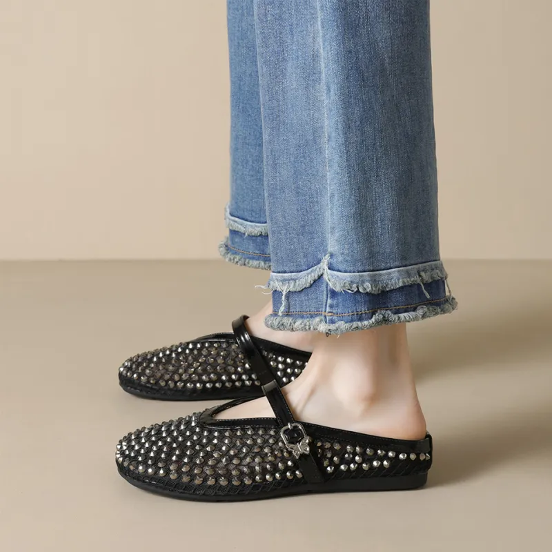 MADALLO Closed Toe Slippers Women's Black-2
