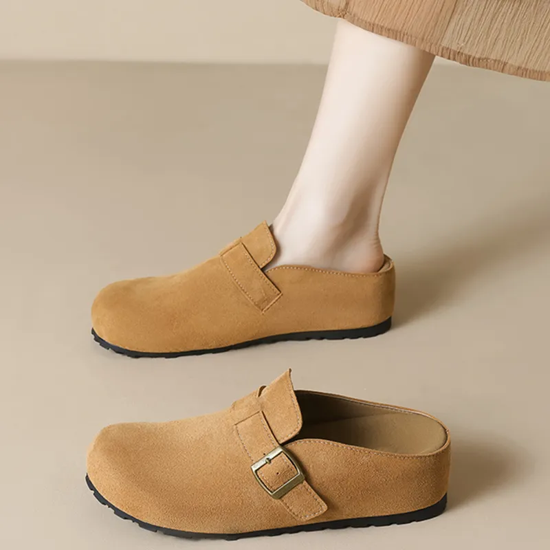 MADALLO Rubber Sole Abrasion Resistant Closed Toe Slippers Women's-9